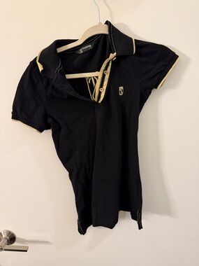 Tredstep Ireland Black Polo Shirt with Tan Accents